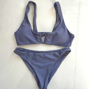 Shein Gray/purple High Waisted Bikini Size S